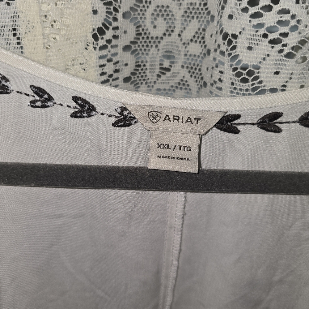 Ariat Embroidered Western White Kimono With Fringe Womens XXL - Picture 6 of 10